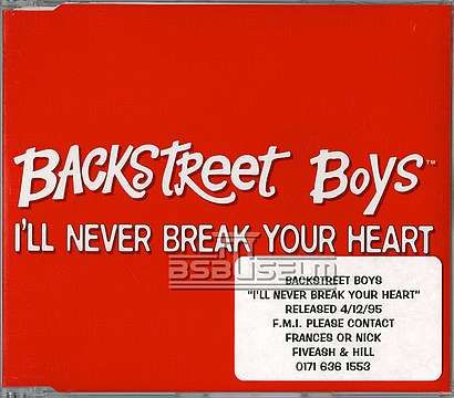[Single/EP] I'll Never Break Your Heart UK Promo CD